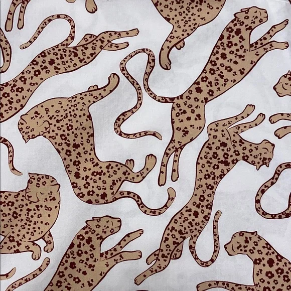 Boden Sienna Cotton Shirt Size 6 Leaping Leopard Button Up White Tan Long Sleeve - Picture 16 of 16